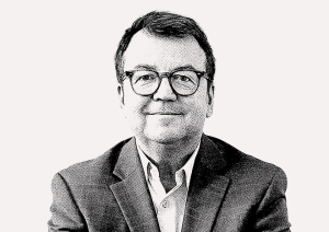 Willi Klingers spitze Zunge grau breit
