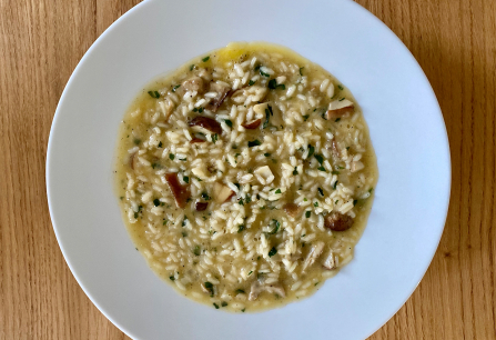 weinco serviert risotto mit pilzen lp