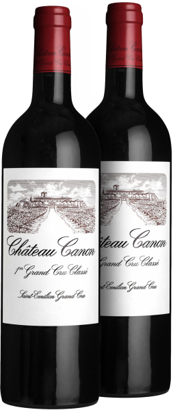 Zwei Rotweinflaschen mit rotem Hals und detailliertem Weinetikett.