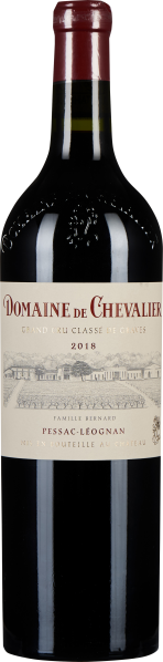 Dunkle Weinflasche mit elegantem, detailliert illustriertem Etikett.