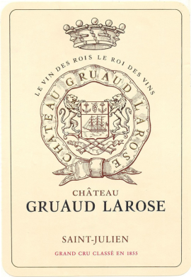Elegantes Weinetikett mit Krone, Wappen und klassischem Schriftzug auf cremefarbenem Hintergrund.
