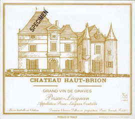 Weinetikett mit elegantem Chateau-Sketch und goldener Schrift auf weißem Hintergrund.