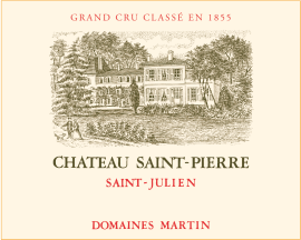 Elegantes Weinetikett mit historischer Zeichnung eines Châteaus und umgebender Natur.