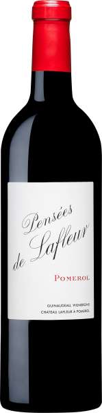 Weinflasche mit rotem Verschluss und schlichtem weißem Etikett.