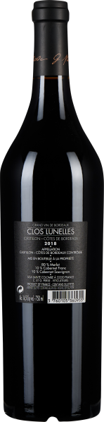 Schlanke, dunkle Weinflasche mit schwarzem Etikett und eleganter Silhouette.