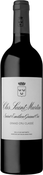 Elegante Weinflasche mit weißem Etikett und stilvollem Schriftzug.