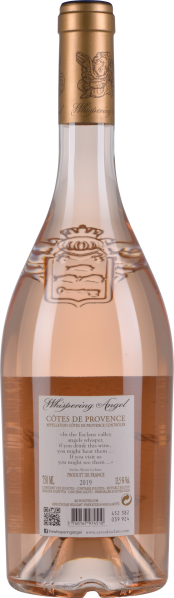 Roséweinflasche mit goldenem Verschluss, eleganter Prägung und sanftem rosa Farbton.