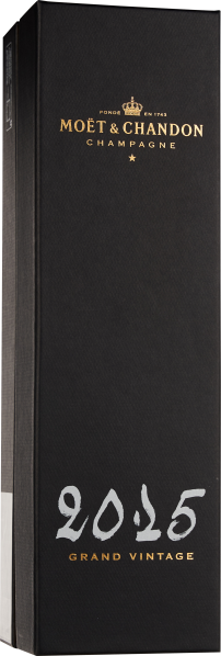 Schwarze Schachtel mit goldener und weißer Aufschrift, stilvolles, elegantes Design.