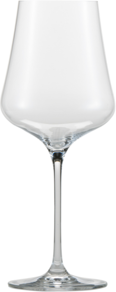 Ein elegantes, hohes Weinglas mit schmalem Stiel und breiterem Kelch.