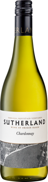 Grüne Weinflasche mit schwarzem Schraubverschluss und elegantem Etikett mit Landschaftsbild.