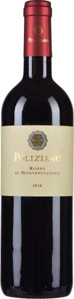 Dunkle Weinflasche mit rotem Verschluss und cremefarbenem Etikett.