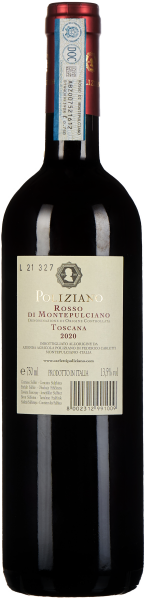 Dunkle Weinflasche mit rotem Verschluss und cremefarbenem Etikett.