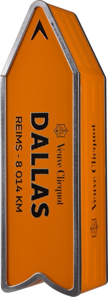 Orange-weiße Flasche in Pfeilform, stilvolles Design.