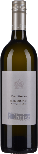 Grüne Weinflasche mit silbernem Schraubverschluss und elegantem Etikett.