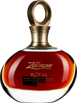 Edle Flasche mit goldener, strukturierter Kappe und tief bernsteinfarbenem Inhalt.