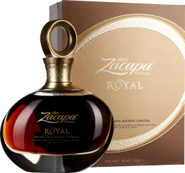 Luxuriöse, kugelförmige Flasche mit goldener Verzierung und elegantem, dunkelrotem Inhalt.