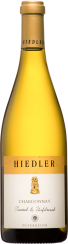 Goldene Weinflasche mit edlem Etikett und elegantem, minimalistischen Design.