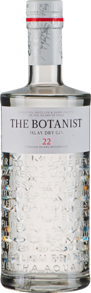 Klare Flasche mit präzisem, elegante Prägung und schlichtem Etikettendesign.