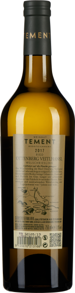 Braune Weinflasche mit detailliertem Etikett, goldenen Akzenten und schwarzem Verschluss.