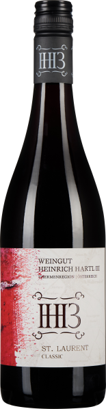 Dunkelrote Weinflasche mit elegantem Etikett und schraubbarem Verschluss.