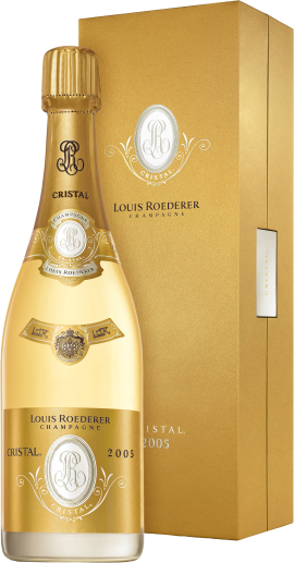 Goldene, elegante Champagnerflasche mit abgestimmter Verpackung, edles Erscheinungsbild.
