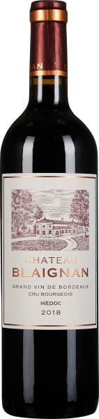 Weinflasche mit schwarzer Folie und elegantem Etikett, illustriertes Weingut.