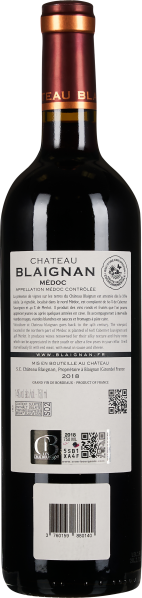 Rote Weinflasche mit goldenem Hals und detailliertem Etikett.