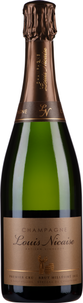 Grüne Champagnerflasche mit goldener Folie und elegantem Etikett.