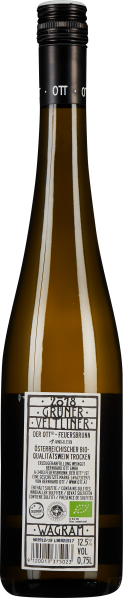 Braune Weinflasche mit schwarzem Schraubverschluss und Etikett.