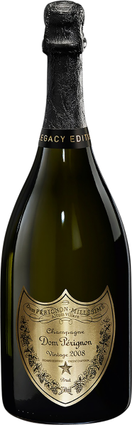 Dunkle Flasche mit goldfarbenem Etikett und geprägtem, schwarzem Folienverschluss.