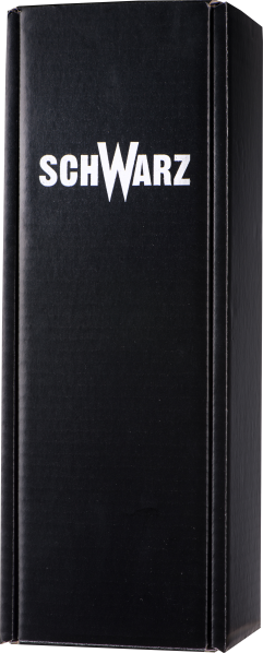 Schwarzer Geschenkkarton mit schlichtem, elegantem Design.