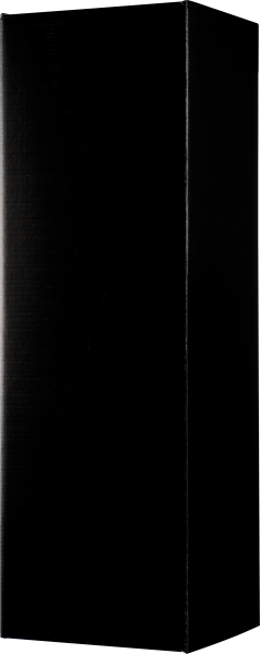 Dunkle, minimalistische Verpackung eines Weinprodukts.