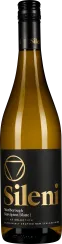 Die Flasche zeigt einen Weißwein mit einem dunklen Etikett, das in Goldschrift gestaltet ist. Der Verschluss ist schwarz mit goldener Schrift, was dem Design einen eleganten und modernen Look verleiht.