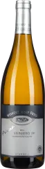 Große Flasche mit silbernem Etikett und goldenem Inhalt, elegante Optik.