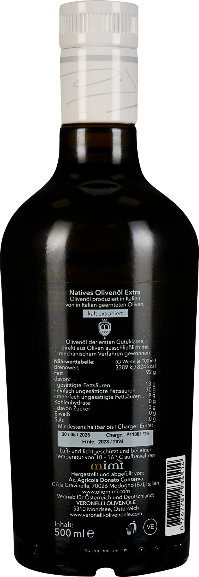 Olio Mimì Olio Extra Vergine di Oliva Peranzana 0,5 Liter - WEIN & CO