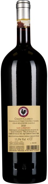 Große, elegante Weinflasche mit Etikett und silberner Kapsel, Chianti Classico.