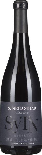 Weinflasche mit dunklem Etikett und schwarzem, glänzendem Drehverschluss.