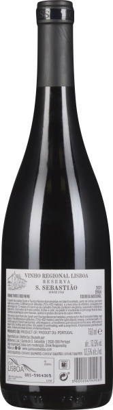 Dunkle Weinflasche mit schlichtem schwarzem Etikett und silbernem Halsband.