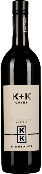 Dunkle Weinflasche mit schlichtem, cremefarbenem Etikett und schwarzem Korkverschluss.