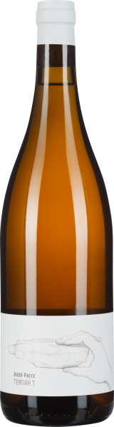 Braune Glasflasche mit minimalistischer, weißer Etikettgestaltung.