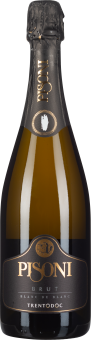 Grüne Flasche mit schwarzem Etikett, goldene Schrift und schwarzer Folie.