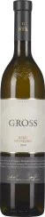 Flasche mit leicht gelblich-grünem Wein, elegantem Etikett in Creme- und Goldtönen und schwarzem Verschluss mit goldener Prägung.