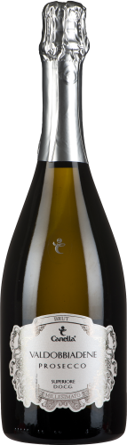 Flasche mit glänzendem silbernen Verschluss und elegantem Etikett, das zarte florale Verzierungen zeigt. Der Inhalt wirkt goldfarben, umrahmt von einer schlanken, dunklen Flaschenform.