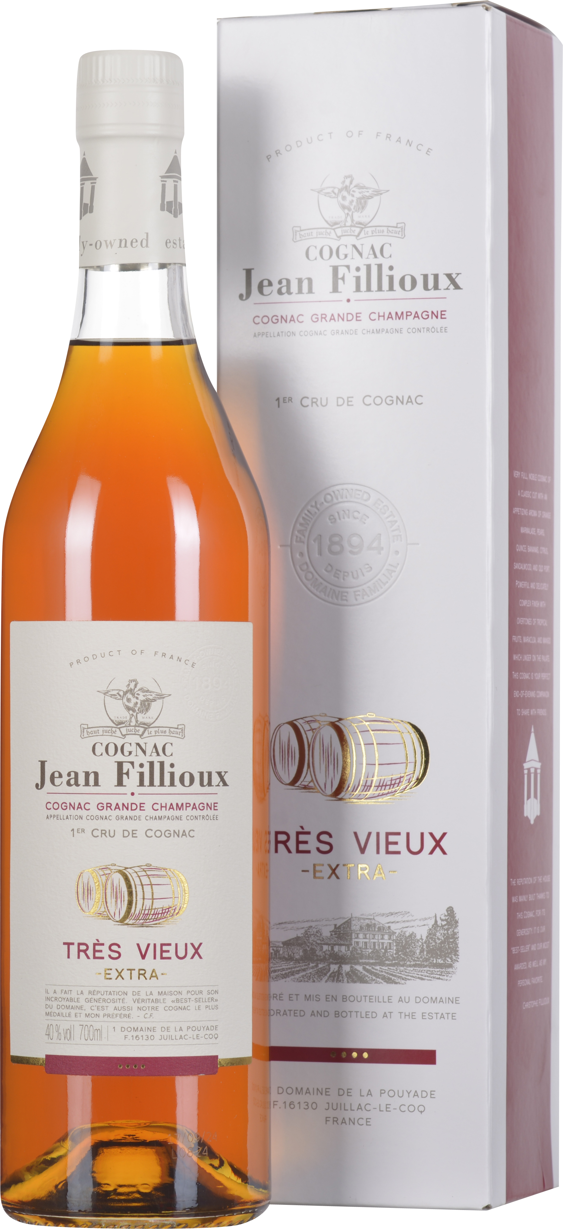Jean Fillioux Cognac Très Vieux 1er Cru XO Extra 0,7 Liter