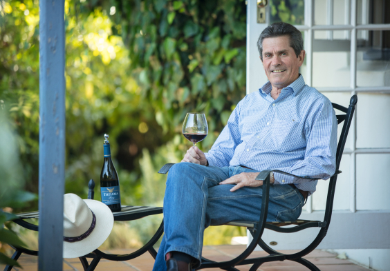 Thelema Owner & Founder Gyles Webb enjoying Thelema Shiraz